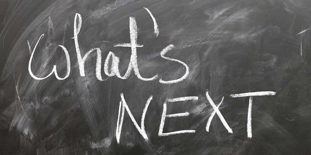 'What's next?' written on the board